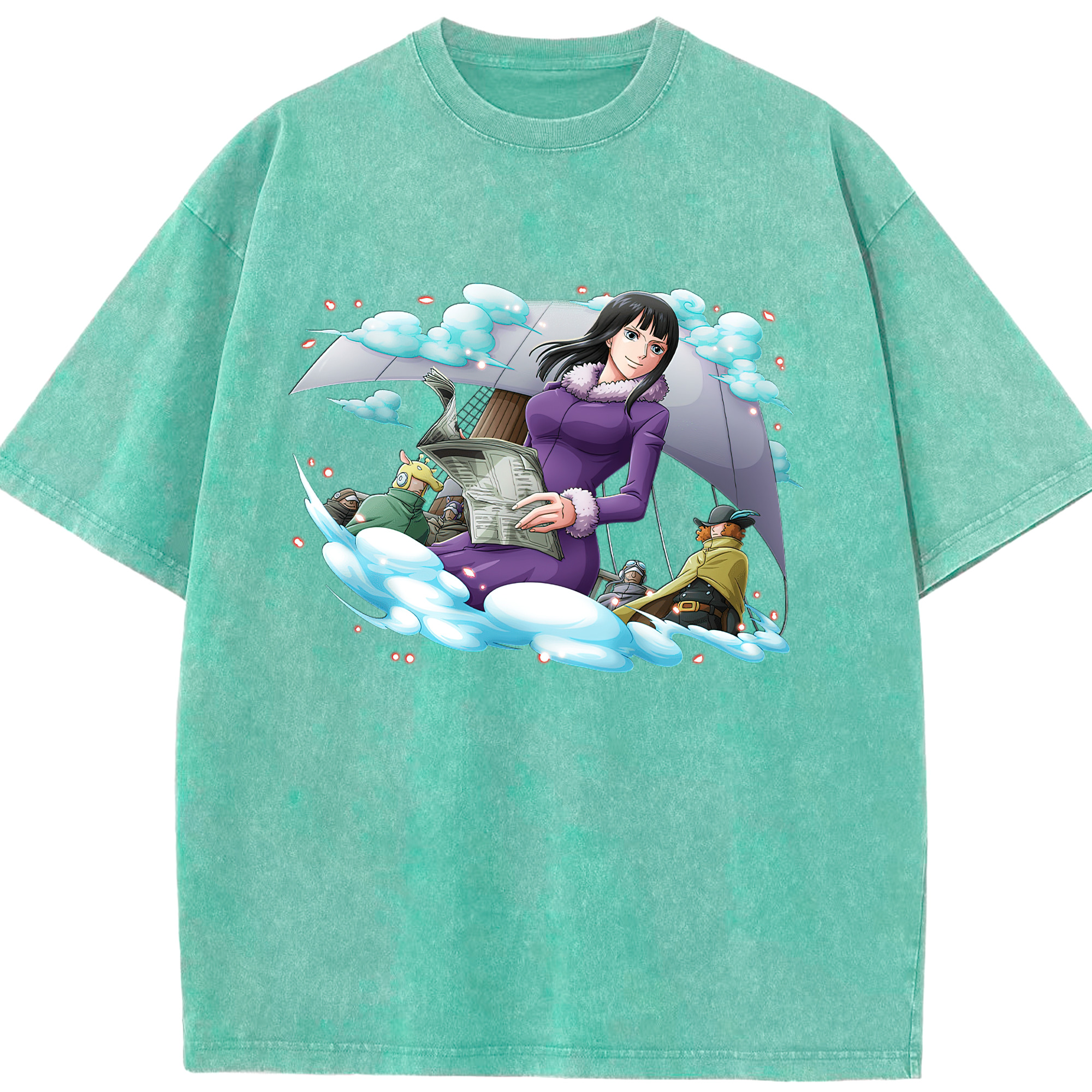 ワンピース ニコ・ロビン ONE PIECE Nico Robin 綿100% ヴィンテージ風 半袖Tシャツ（フロントプリント）